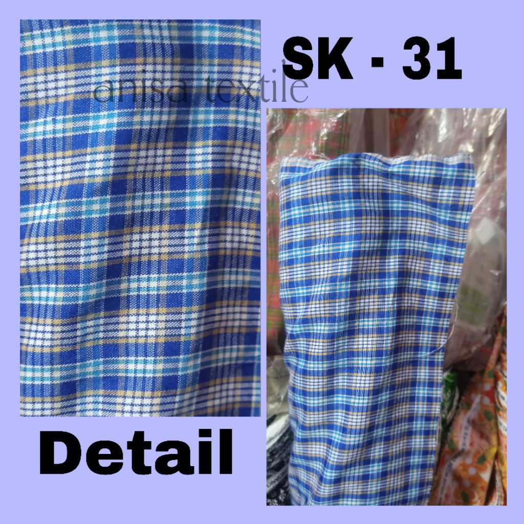 Paling Lengkap Kain Kotak Seragam Sekolah Paud/TK kode sk-31 L 150