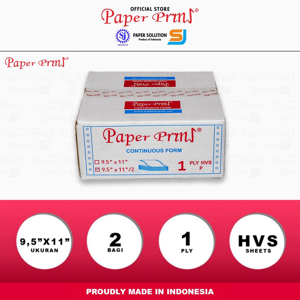 

Kertas Continuous Form 1PLY Paperpryns HVS 9,5" x 11"/2 (Bagi 2)