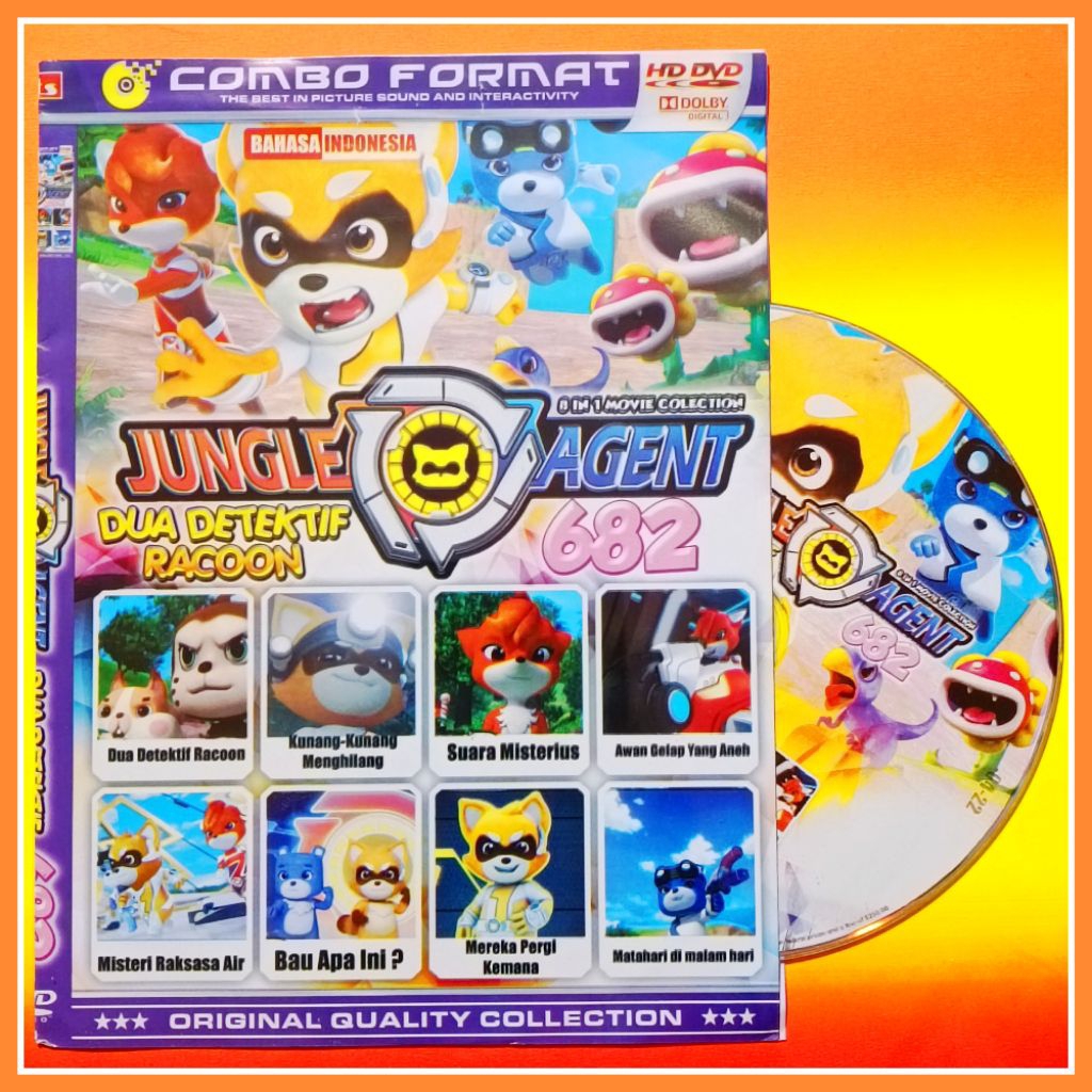 Kaset Film Kartun Anak Koleksi Pahlawan JUNGLE AGENT Edisi Terbaru 8in1 Bahasa Indonesia