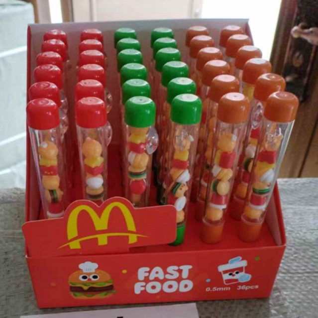 

[COD] Pen Fast Food Transparan dengan mainan di dalamnya