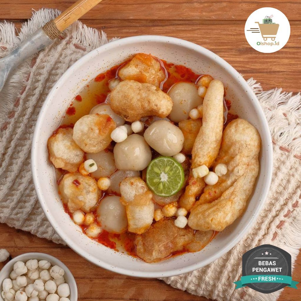 

Baso aci isi ayam suwir komplit