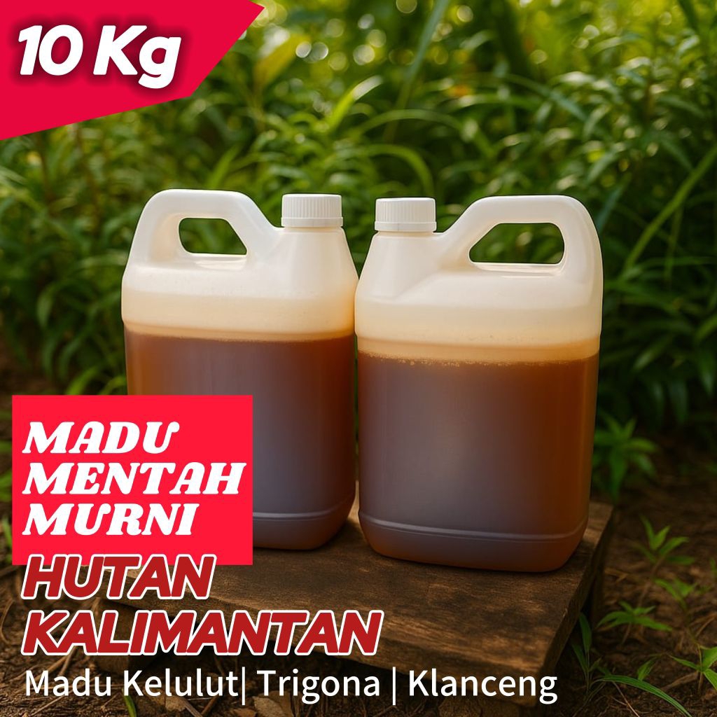 

Madu Murni 100% Kelulut Klanceng Trigona Itama Ukuran (10Kg) Asli Hutan Kalimantan