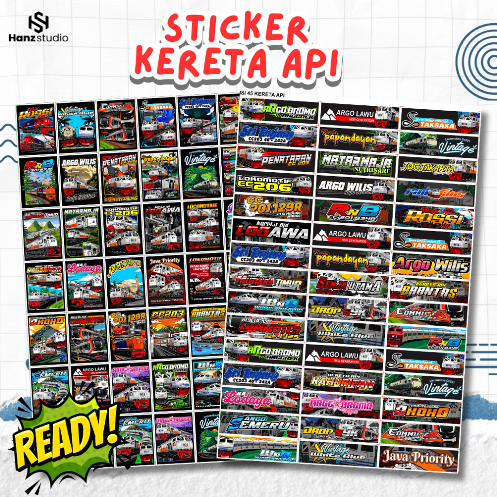 

(FREE STICKER) CETAK STICKER KERETA API INDONESIA \STICKER KAI INDONESIA RAILFANS TERBARU