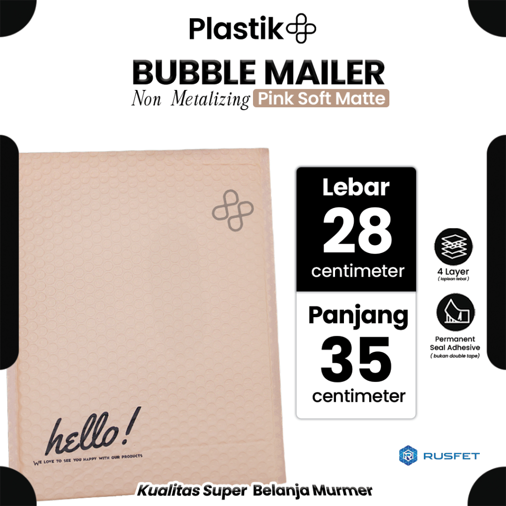 

Amplop Bubble Mailer Soft Pink 28cm x 35 cm / Envelope Security Bag Mailer Harga Satuan