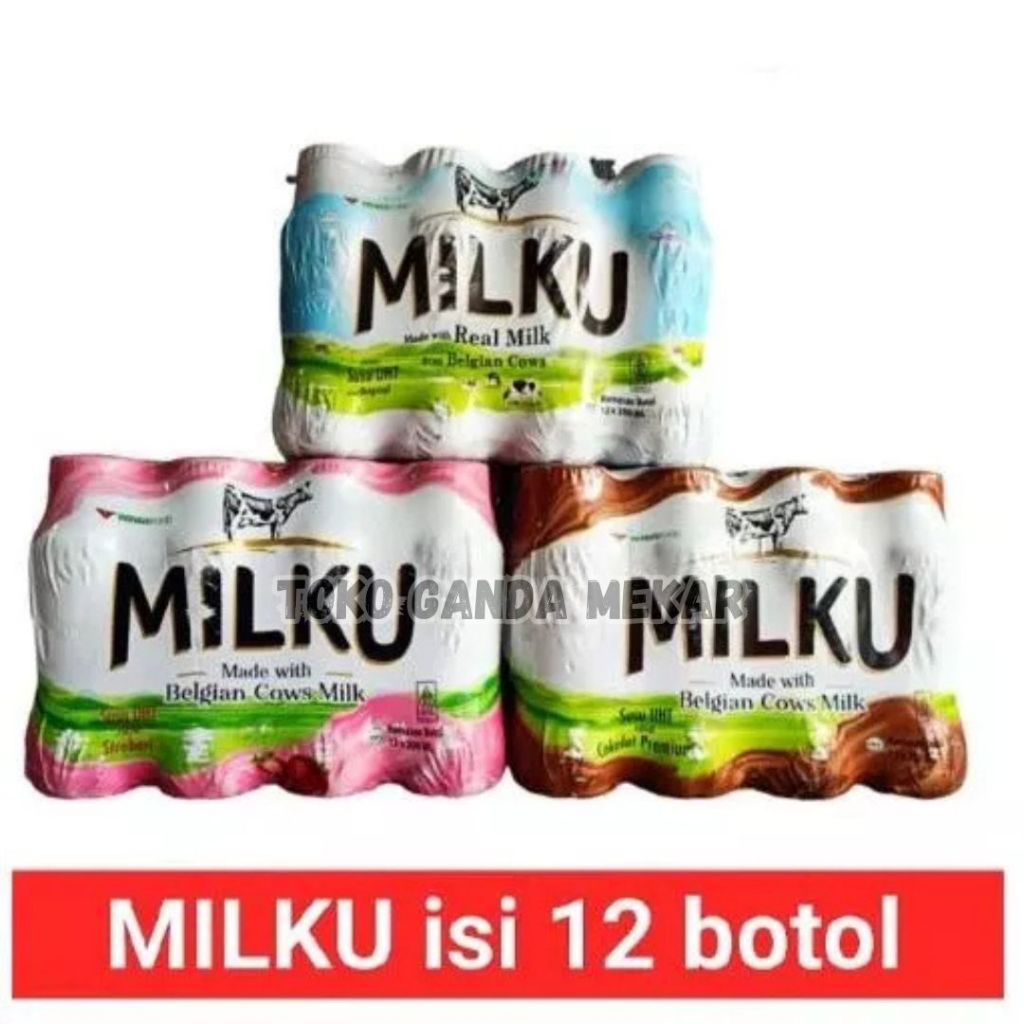 

MILKU SUSU COKELAT STRAWBERRY ORIGINAL 1 KARTON ISI 12 BOTOL