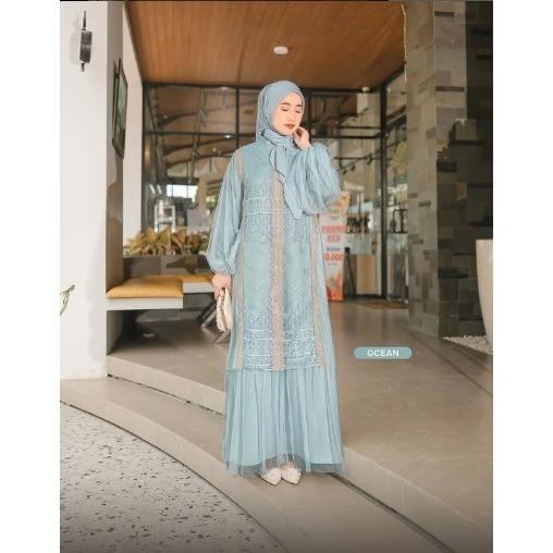 Gamis Kondangan Elegan Model Terbaru Adeena Dress CB Size M L XL XXL XXXL BahanCeruty Babydoll Mix B