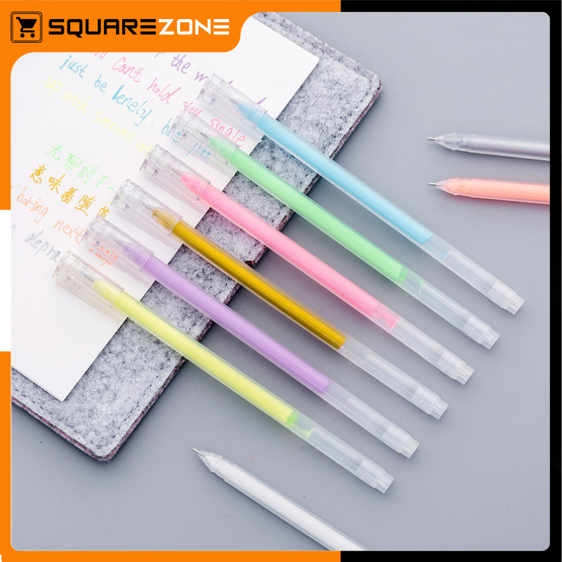 

Pena Gel Glitter Aesthetic Pulpen Warna Warni 0.5mm Alat Tulis Sekolah Cocok Untuk Journaling Dan Scrapbook ATK013