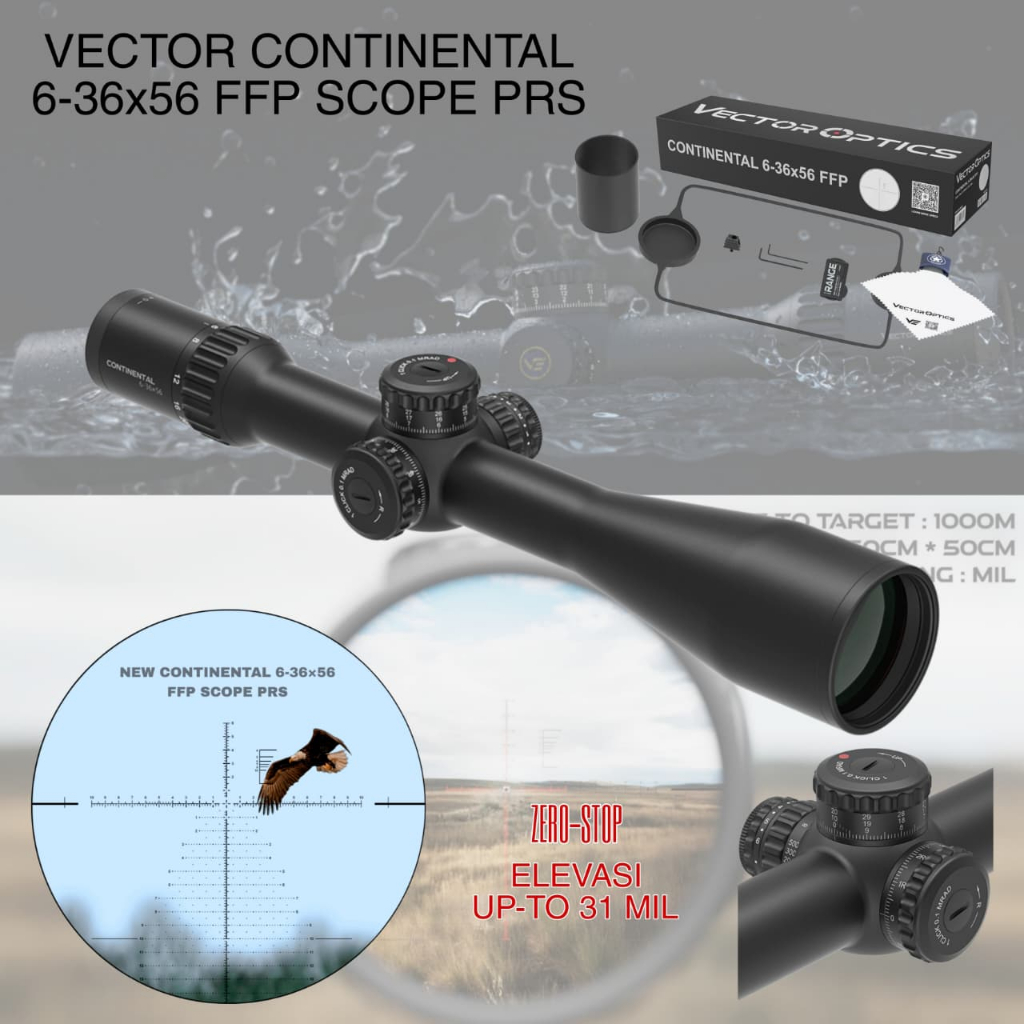 VECTOR CONTINENTAL 6-36x56 FFP SCOPE PRS NEW