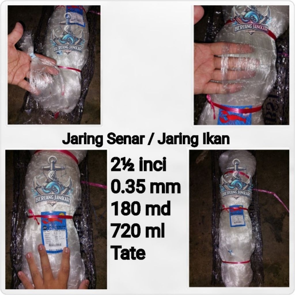 Jaring Tenggiri / Jaring Senar 2½inci 0.35mm 180md 720ml Tate