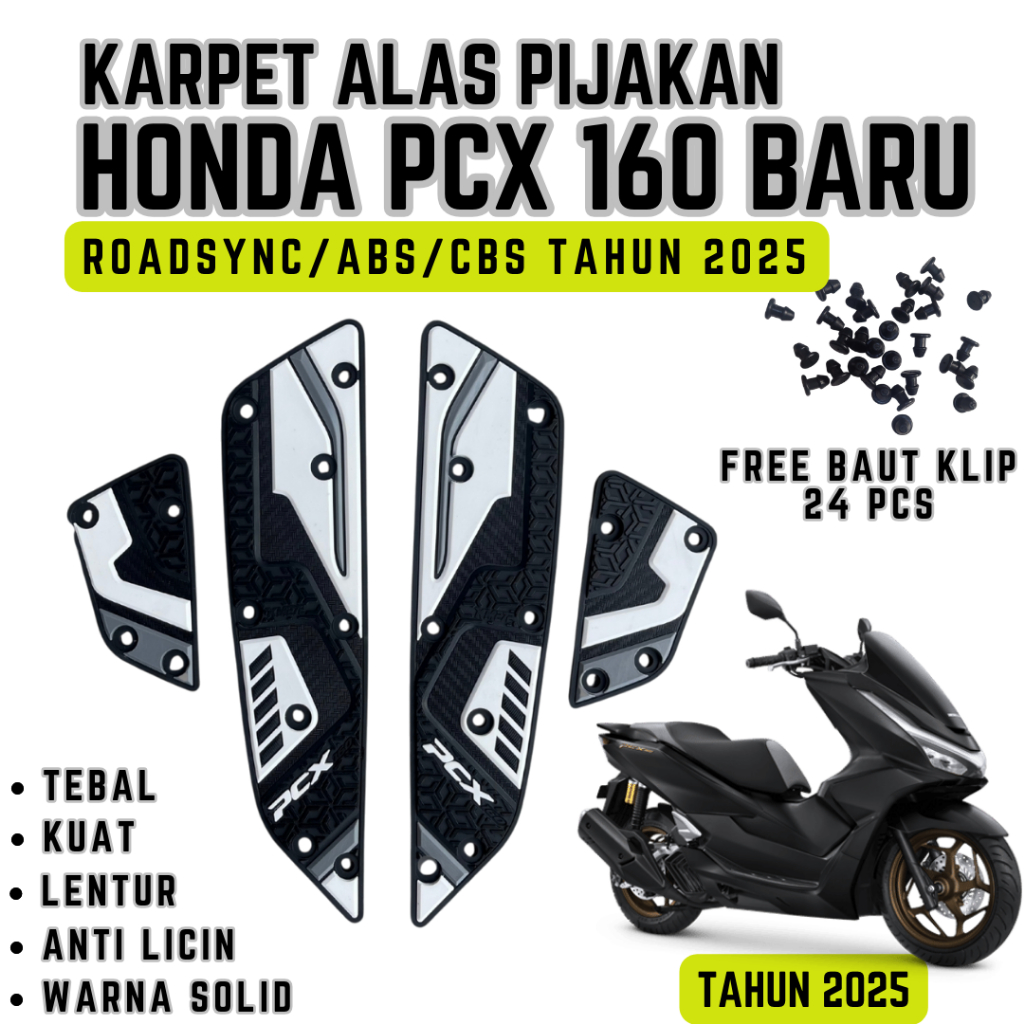 ALAS PIJAKAN KARPET PCX 160 ROADSYNC ABS CBS TAHUN 2021 - 2025 / AKSESORIS PCX 160 / VARIASI PCX 160