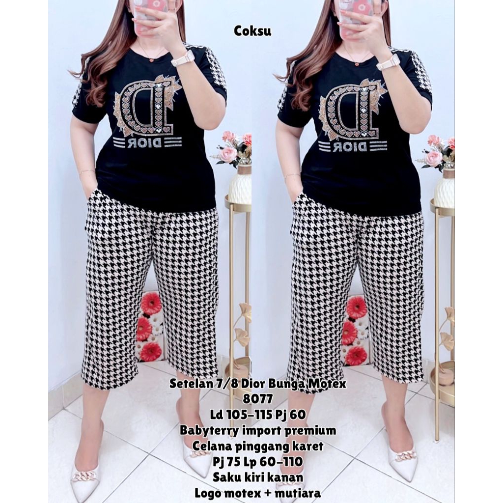 Setelan 7/8 Kulot Wanita Standar Kombinasi Motex