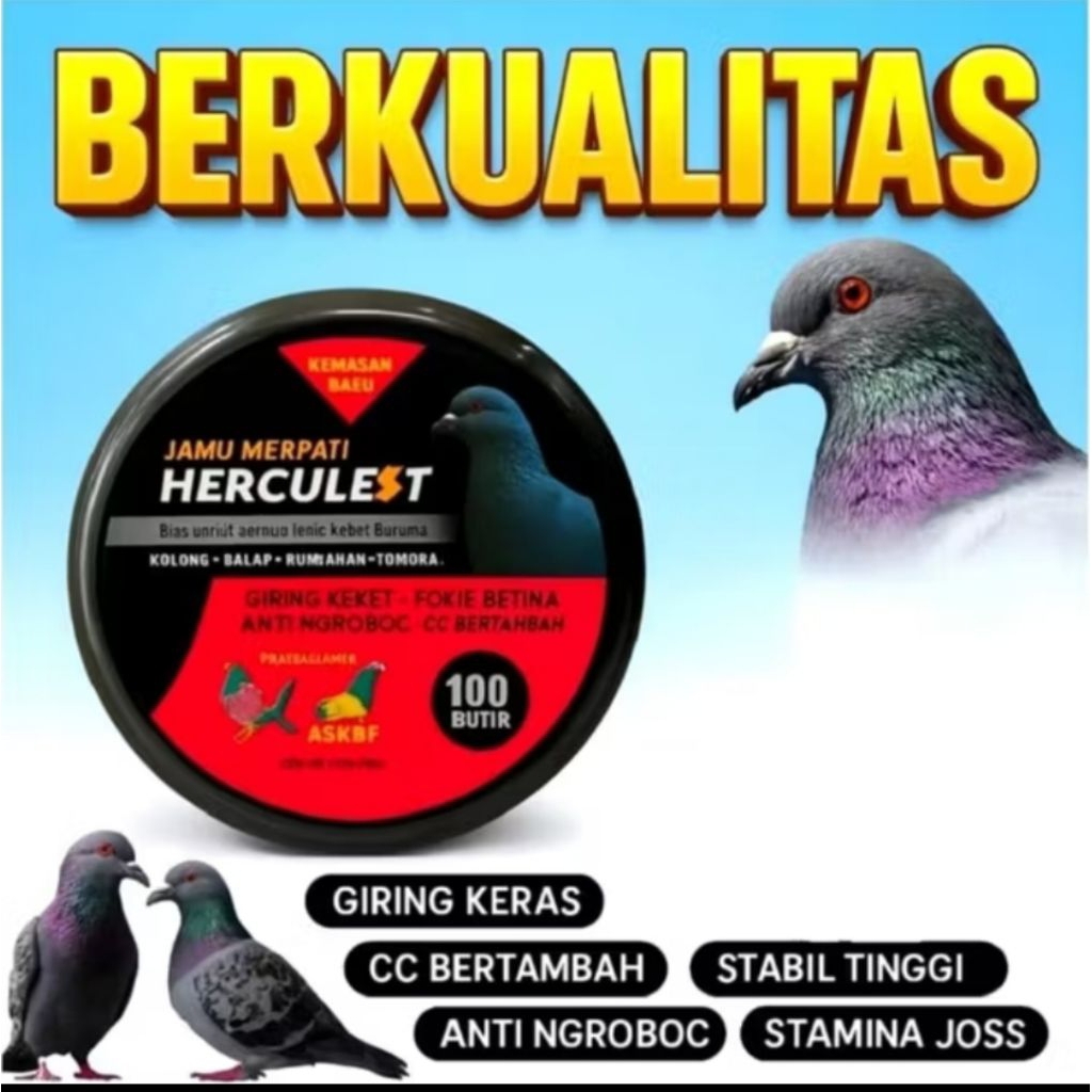 JAMU MERPATI HERCULES JAMU MERPATI JUARA | ISI 100 BUTIR JAMU HERCULEST ISI 100 BUTIR