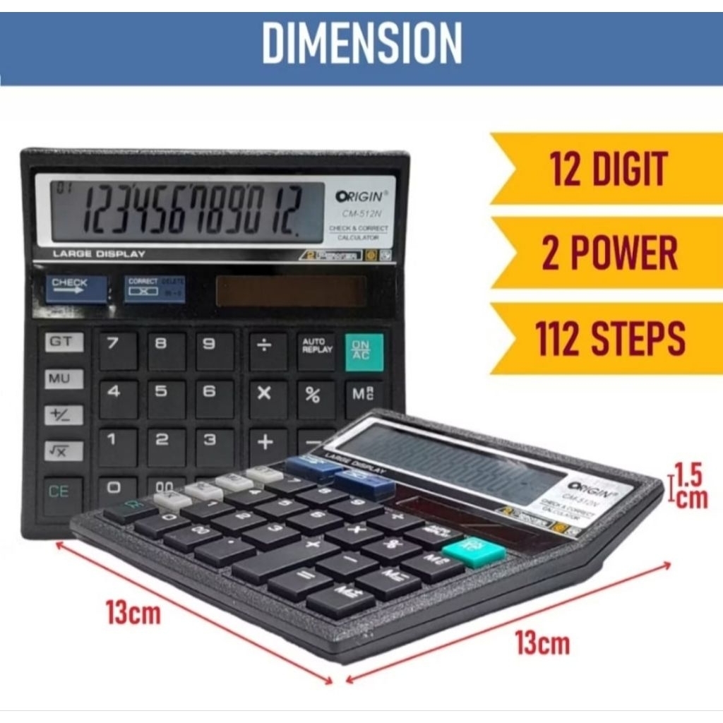 

Check & Correct Calculator/ Kalkulator Meja -512 N / Kalkulator 12 Digit