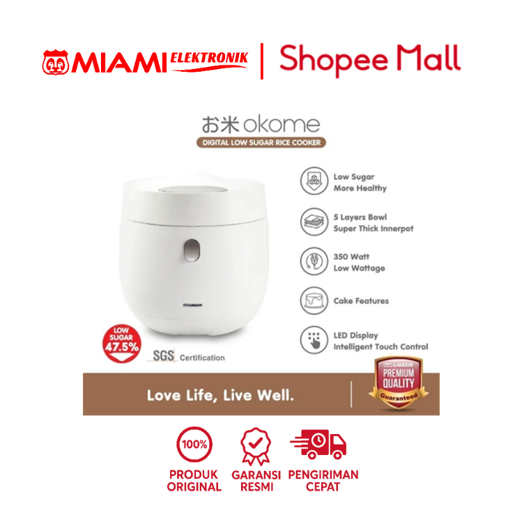 Umeda OKOME Low Sugar Smart Rice Cooker / Penanak Nasi Rendah Gula & Rendah Karbo
