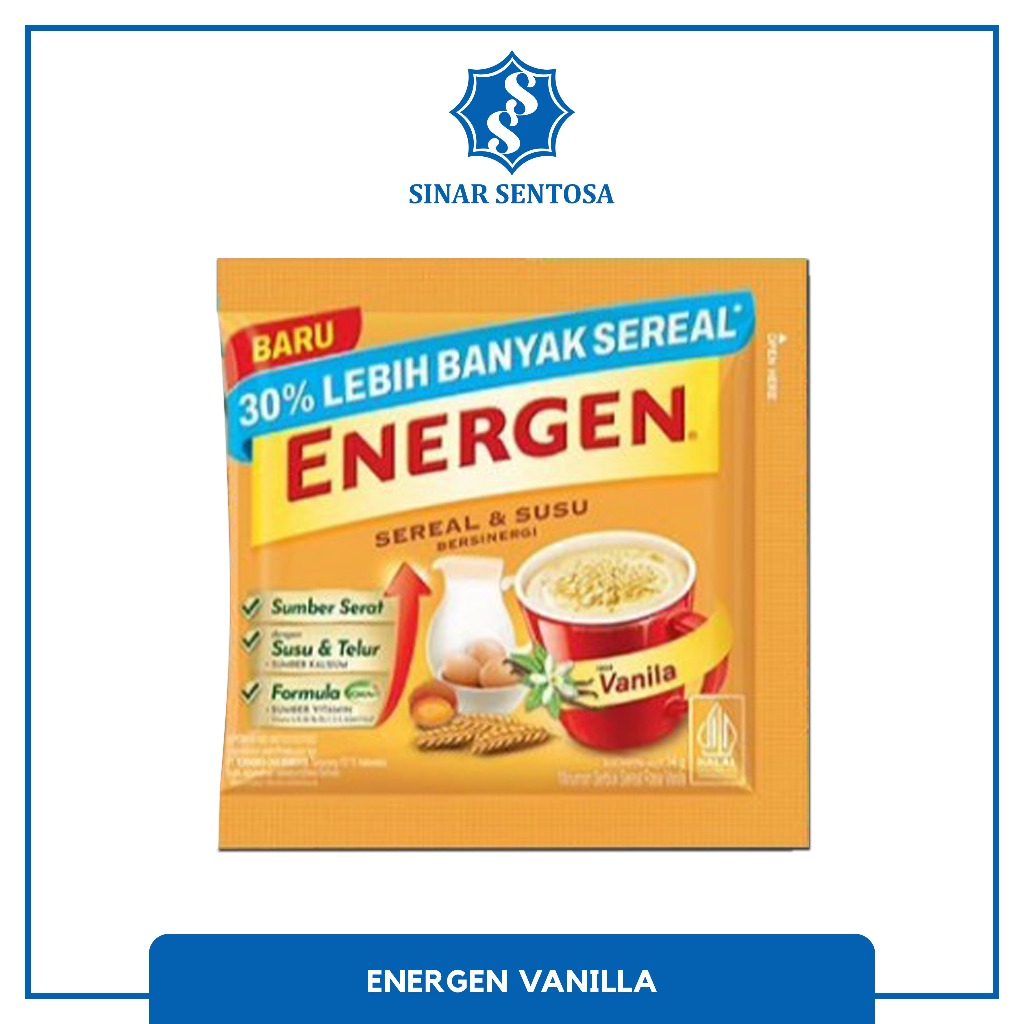 

Energen Vanila 34g – Minuman Sereal Bergizi Rasa Vanila | Sarapan Praktis