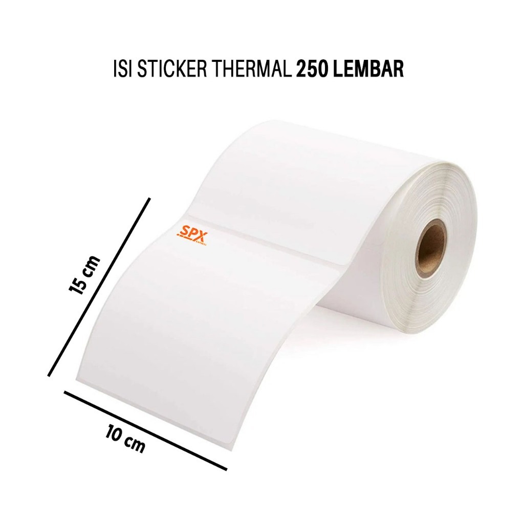 

Kertas Sticker Label Thermal 1roll 100 x 150 mm isi 250 pcs