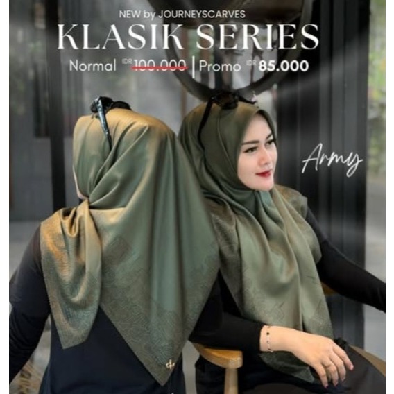 Klasik Army Motif Hijab Journey segi empat Journey