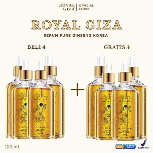 

ROYAL GIZA Beli 4 Gratis 4 Serum Ginseng Anti Penuaan 100ml - Memperbaiki Kondisi Kulit Kering dan Mengencangkan Wajah