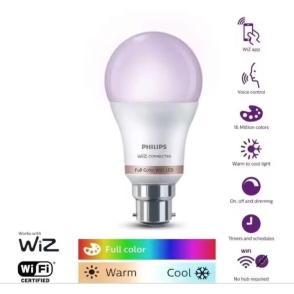 LAMPU PHILIPS SMART WIFI WIZZ 9W / PHILIPS LED SMART WIFI WIZZ 9WATT