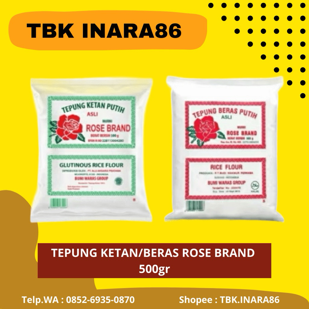 

Tepung Beras Rose Brand 500gr & Tepung Ketan 500gr – Bahan Masakan & Kue