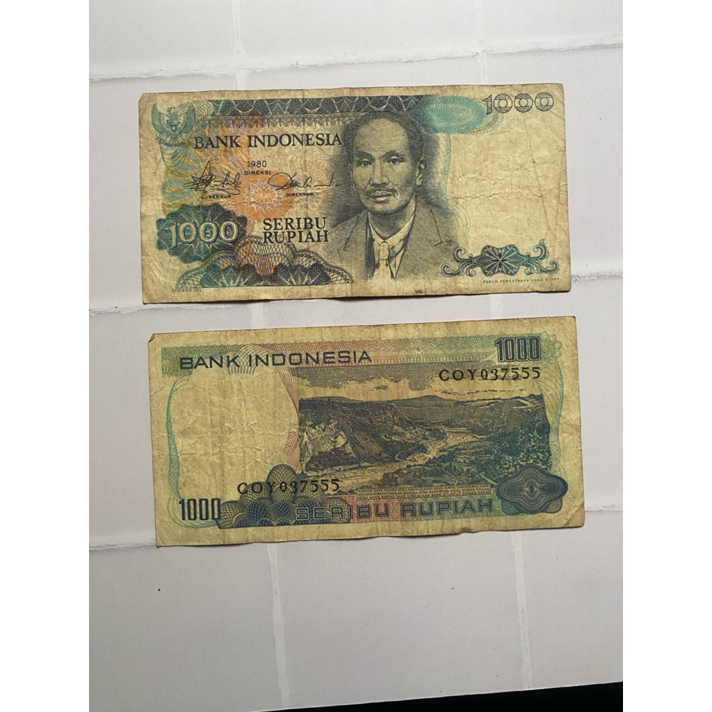 Uang kuno 1000 Soetomo 1980 Variasi Bekas & Baru