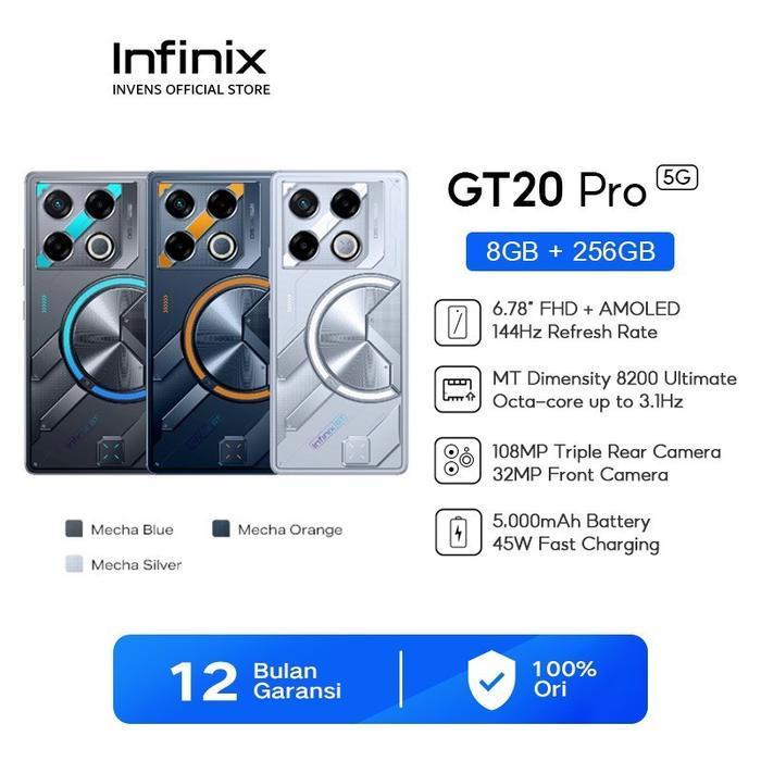 Infinix GT 20 Pro RAM 12GB/256GB Fullset Garansi Resmi