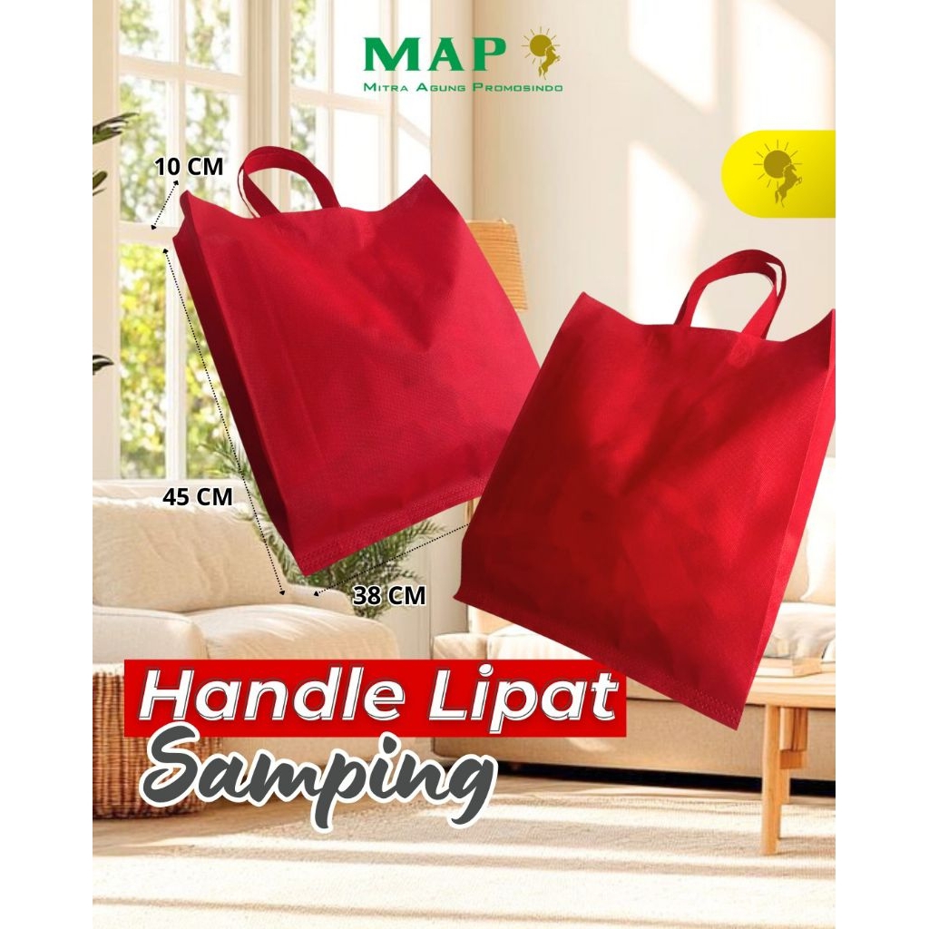 

(pcs) Tas Spunbond Handle Lipat Samping 45x38x10