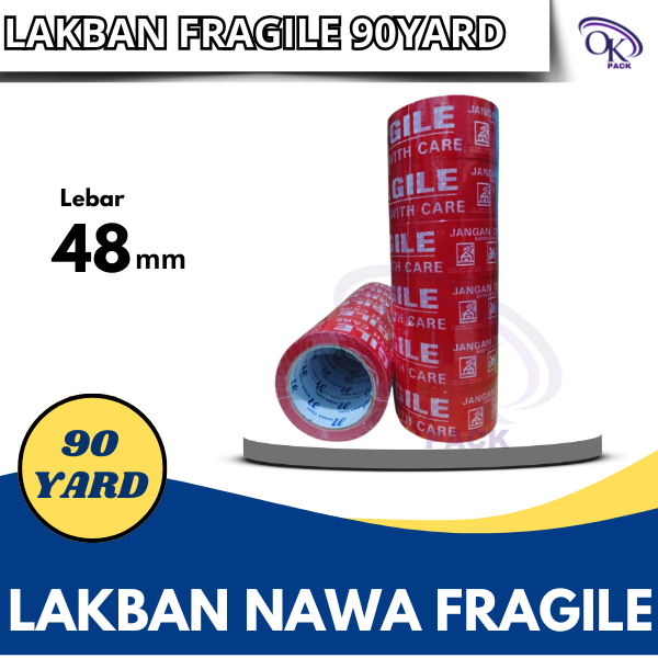

LAKBAN FRAGILE MERAH 90 YARD X 2 INCH/48mm MURAH JANGAN DIBANTING ( Merek Nawa Tape )