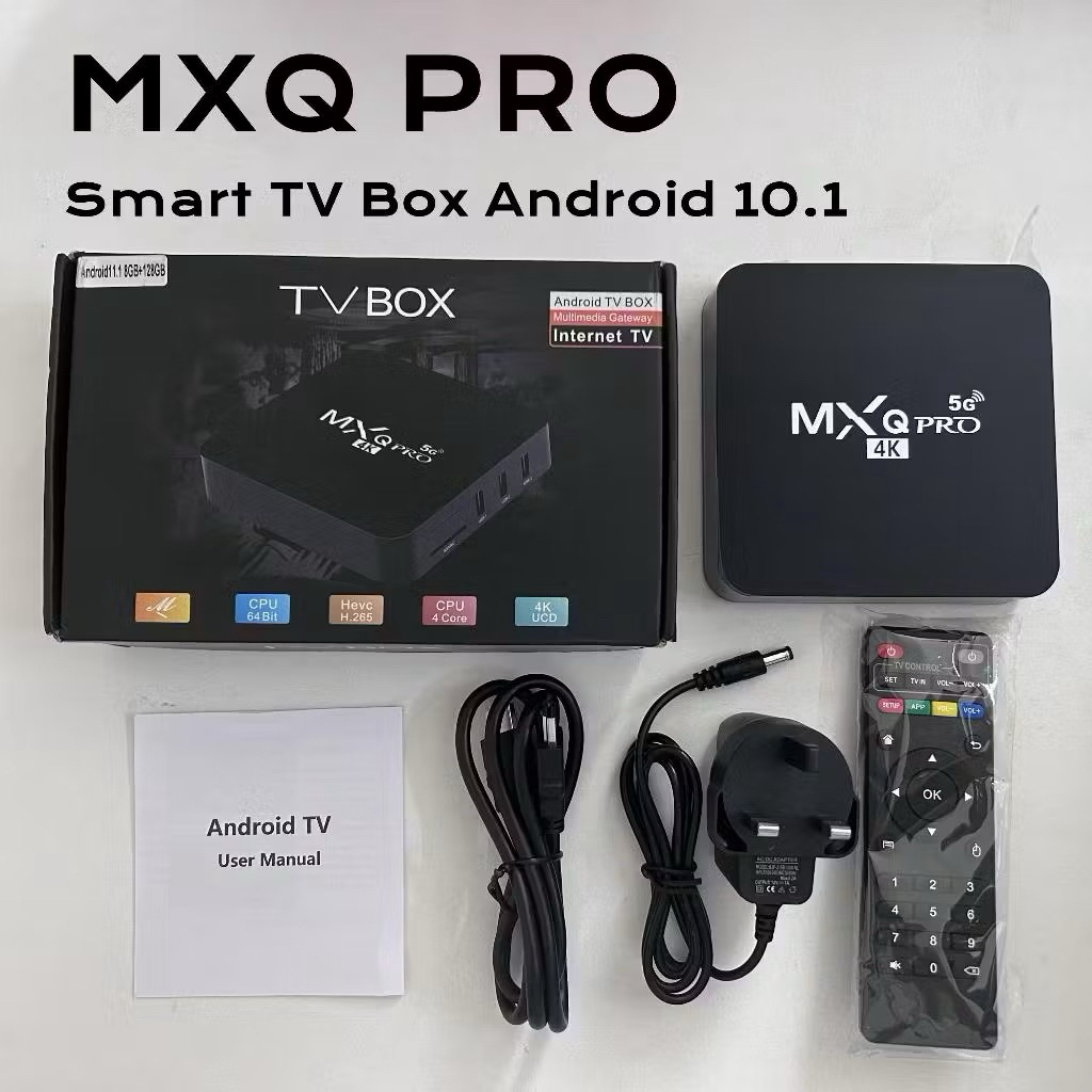 MXQ Pro TV BOX Android 10.1 smart Set Top Box Ram 16GB+512GB Media Player indihome vs vcBG