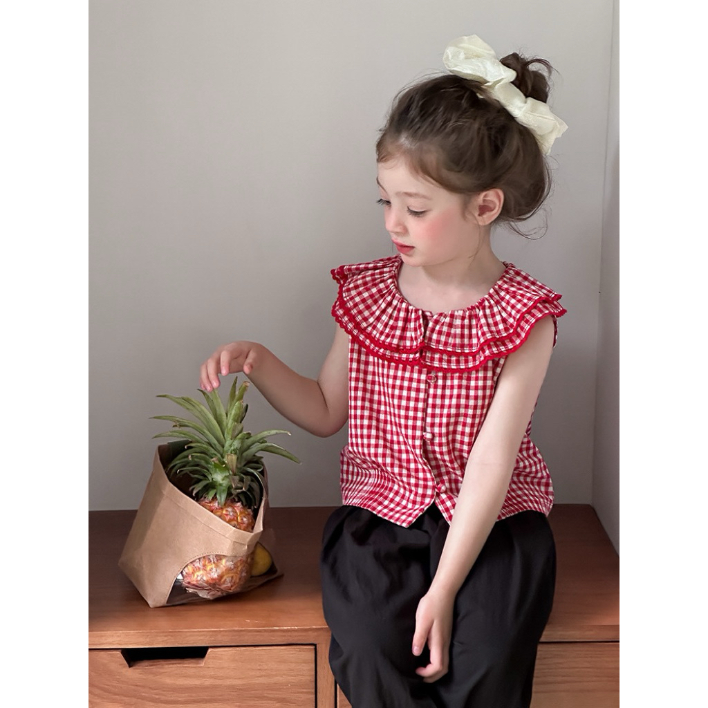 Vey Top / Baju Atasan Anak Perempuan / Baju Merah Anak Perempuan