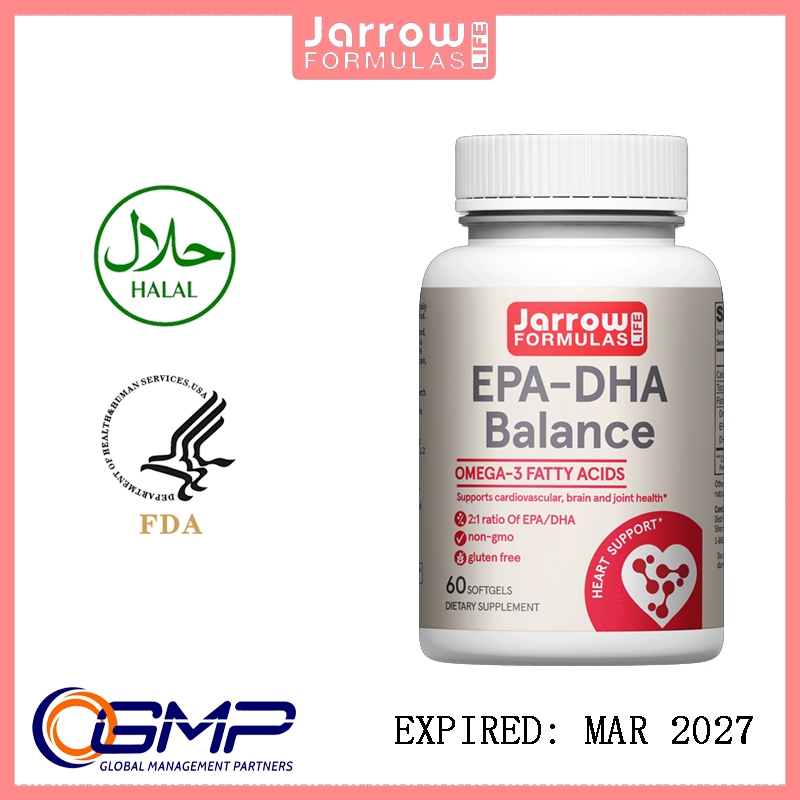 Jarrow FORMULAS EPA-DHA mendukung pengaturan kolesterol dan pemeliharaan kesehatan jantung 60 kapsul