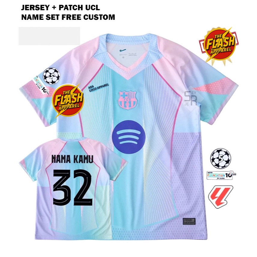 Jersey Fc BARCELONA Spesial Edition Pink Tosca 2025 2026 - Jersey Bola Barcelona Terbaru 25 26 FULL 