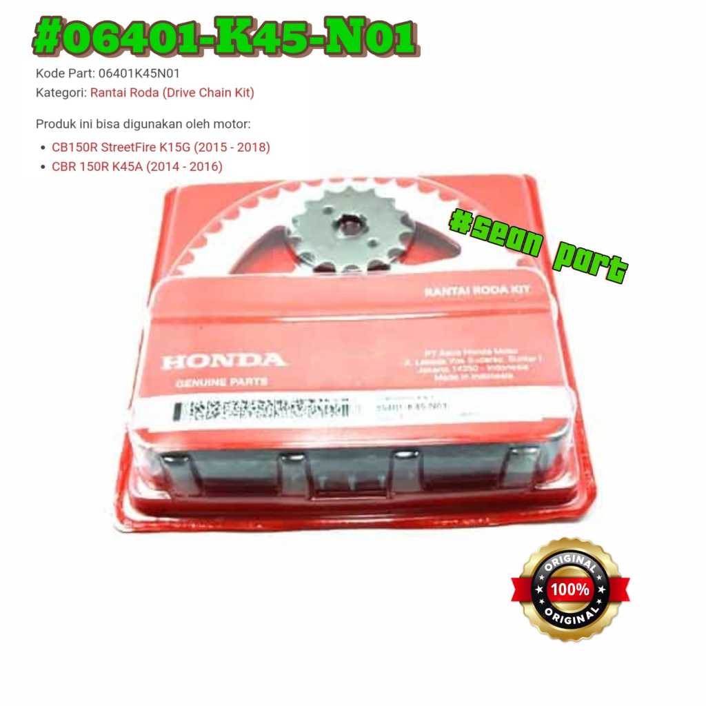 Gear Set Honda CB 150 R 06401-K45-N01