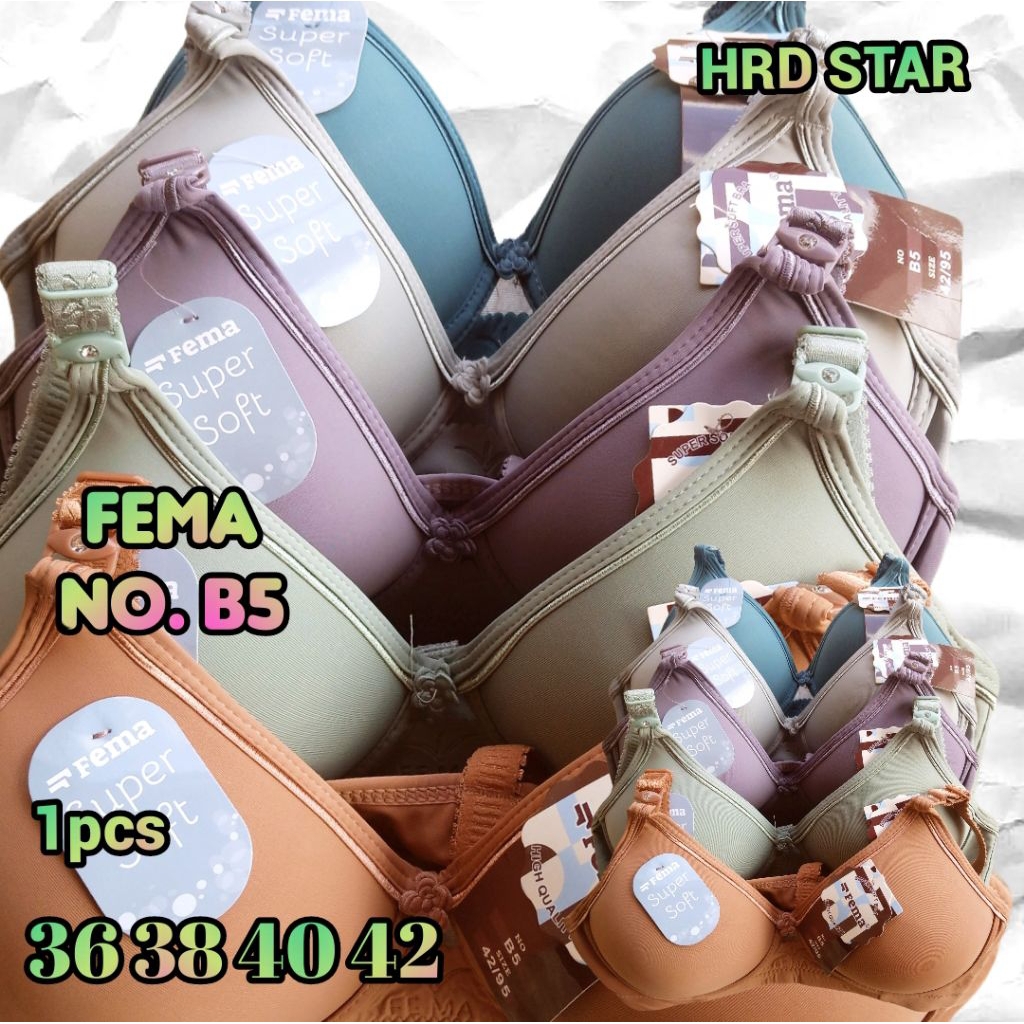 1pcs Bra Wanita Dewasa Remaja FEMA Cup A5 dan B5/ Bra FEMA tanpa kawat