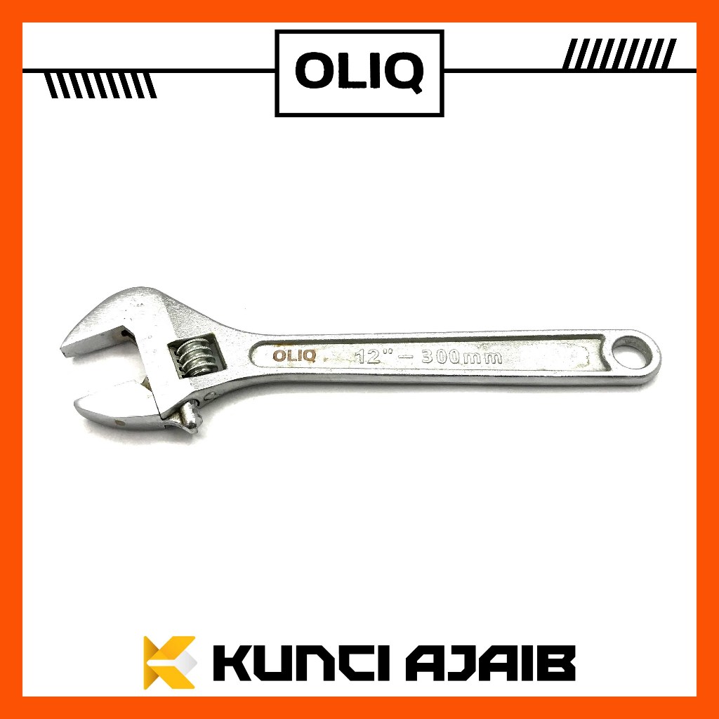 OLIQ Kunci Inggris 12 Inch - Adjustable Spanner Bago 300 mm Forged Steel Wrench