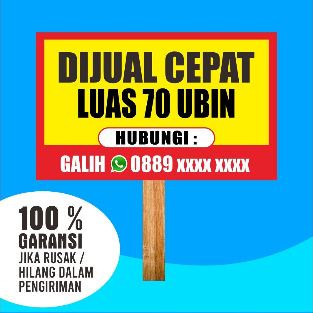 

Spanduk banner kayu Tancap tanah kavling, spanduk sawah di jual, spanduk sawah di jual