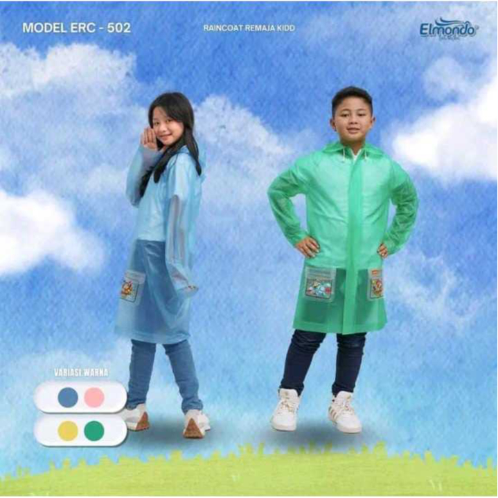 Jas hujan elmondo ponco kidd 502/ jas hujan anak Elmondo/ mantel anak / Jas Hujan Raincoat Terusan A