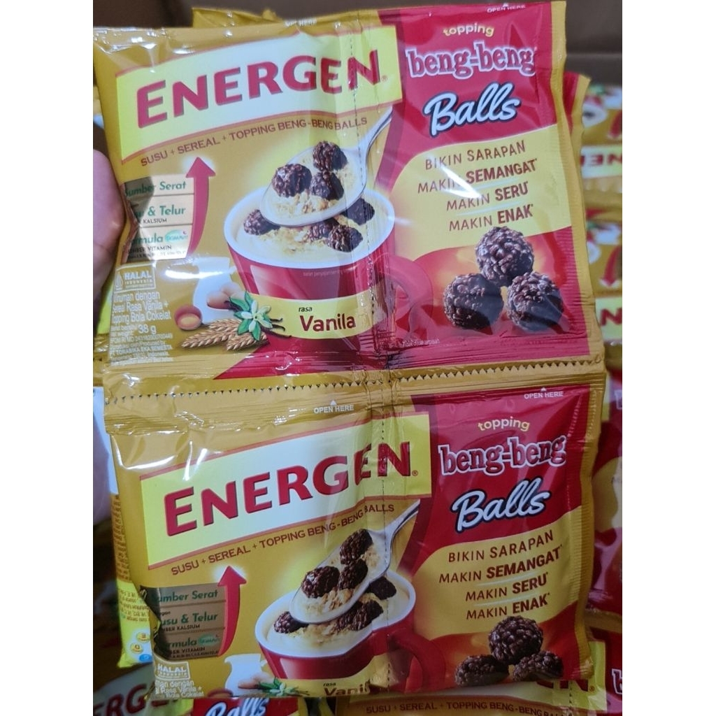 

Energen Vanilla Topping Beng Beng Ball / Malkist 1 Renceng isi 10 Pcs