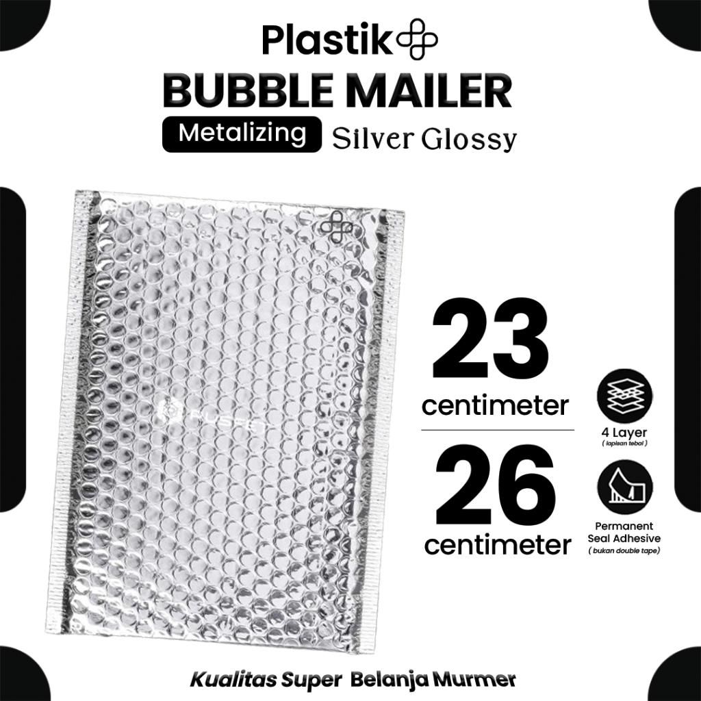 

Amplop Bubble Mailer Bubble 23cm x 26cm Silver Glossy Packing Murah Ukuran Harga Satuan
