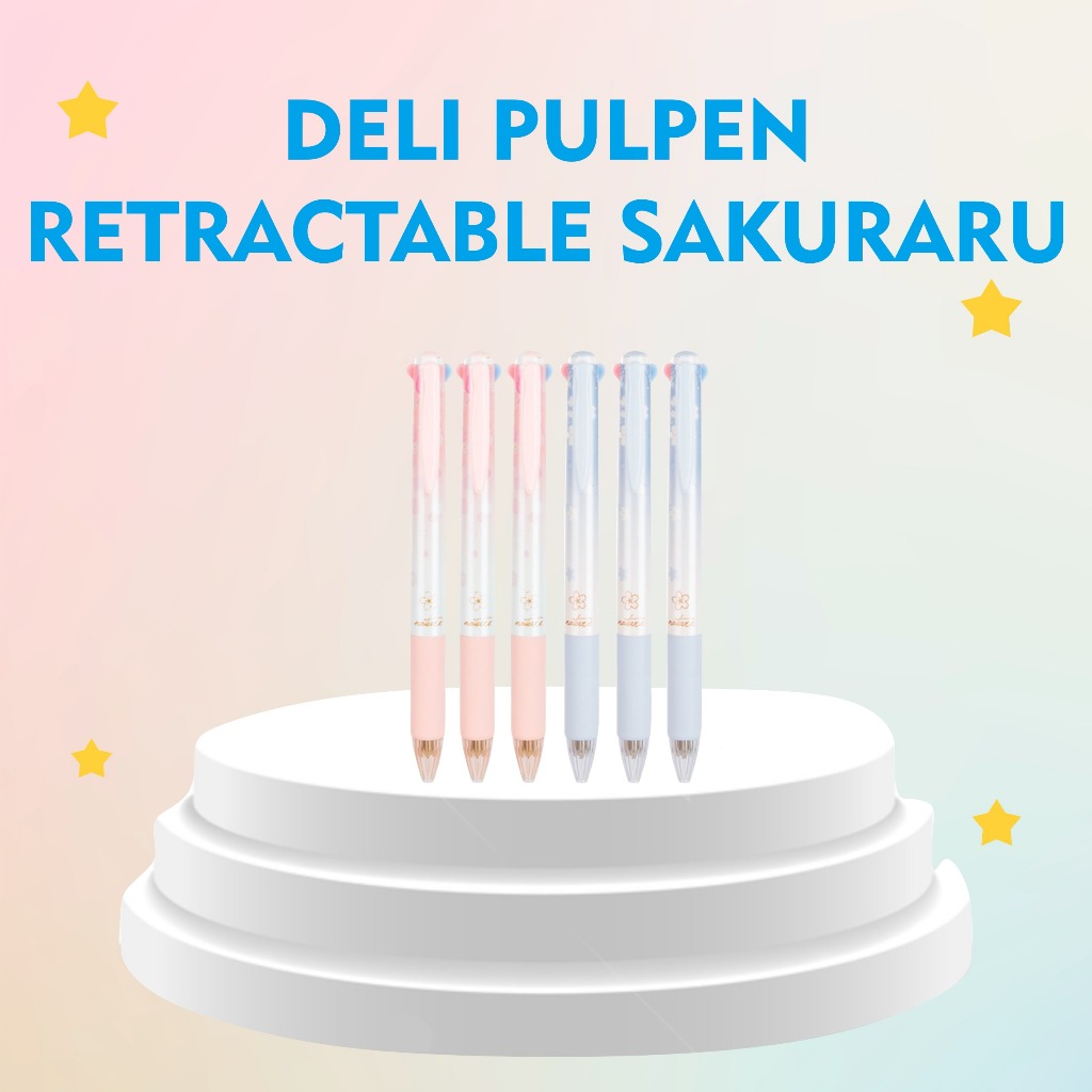 

DELI BALLPOINT PEN S311/Deli S311 Pulpen Retractable Sakuraru Series Lucu Bullet Tip 0.7mm 4 Warna / Retractable/Deli Ball Point Pen Motif 0.7mm - S311