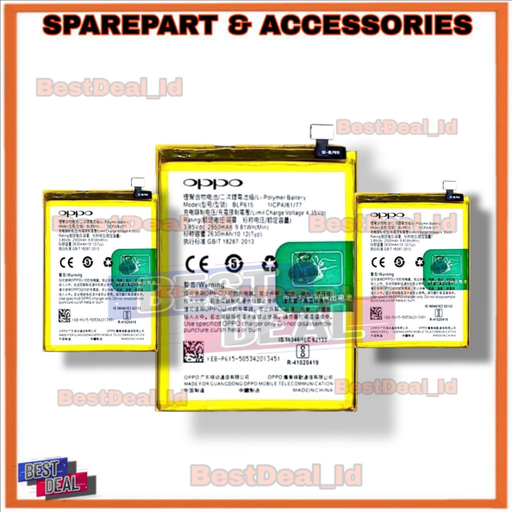 Batre Baterai Battery Oppo A37 , Oppo Neo9 , Oppo A37F Blp615 Baterai Oppo BLP615 2630mAh