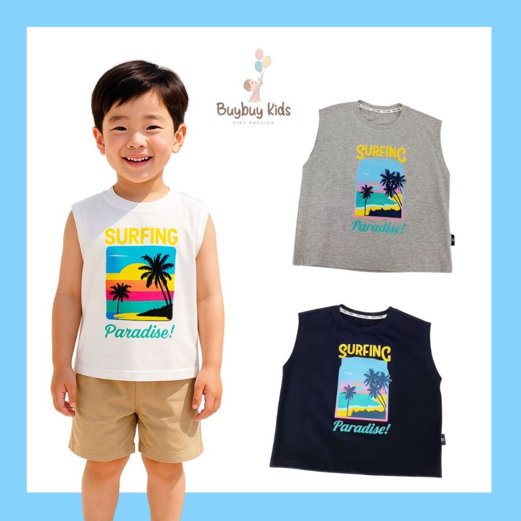 TANK TOP ANAK PREMIUM - SUMMER TANK TOP - Kaos Musim Panas Anak Laki Laki Perempuan Baju Atasan Anak