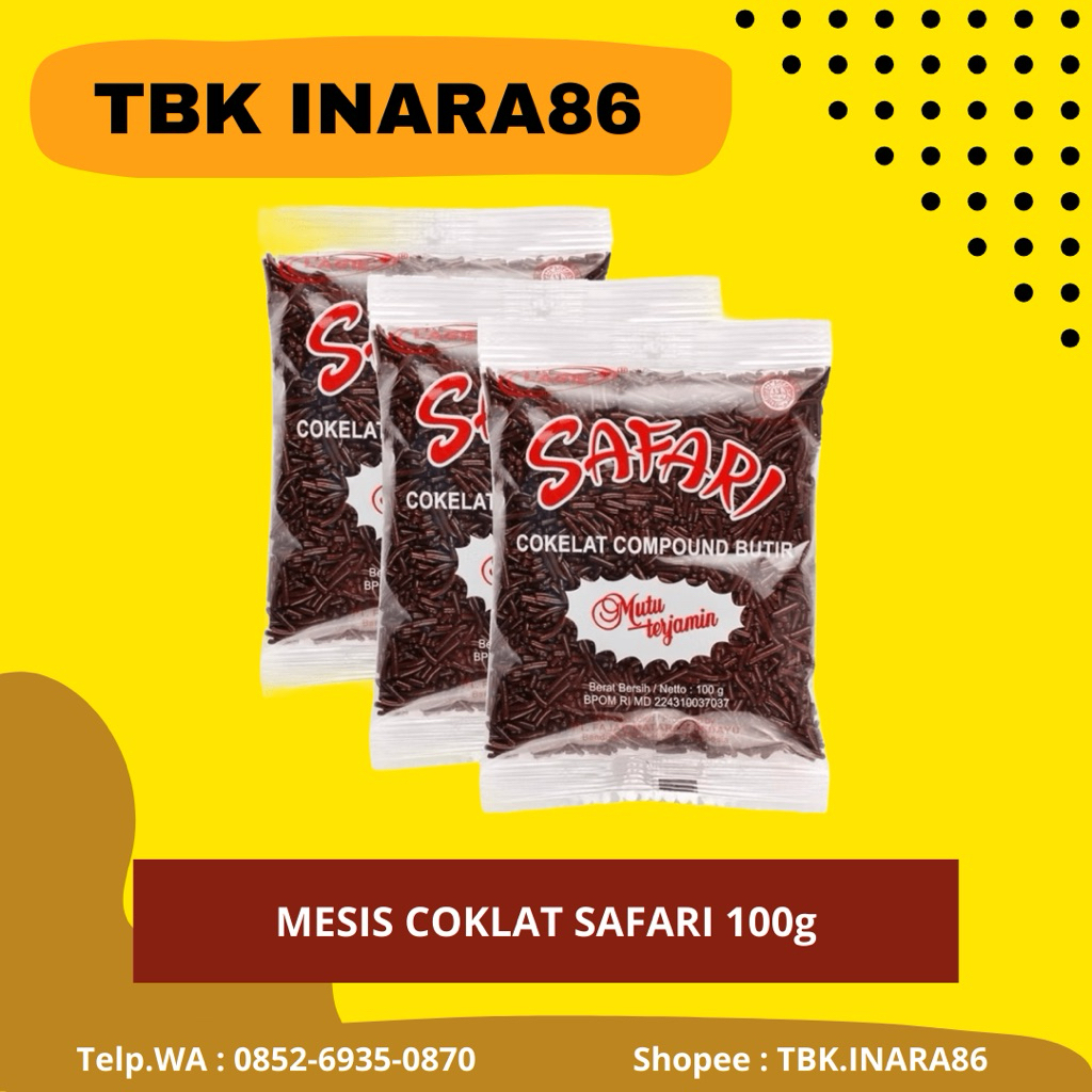 

Safari Mesis Cokelat 100g – Topping Roti, Donat & Kue