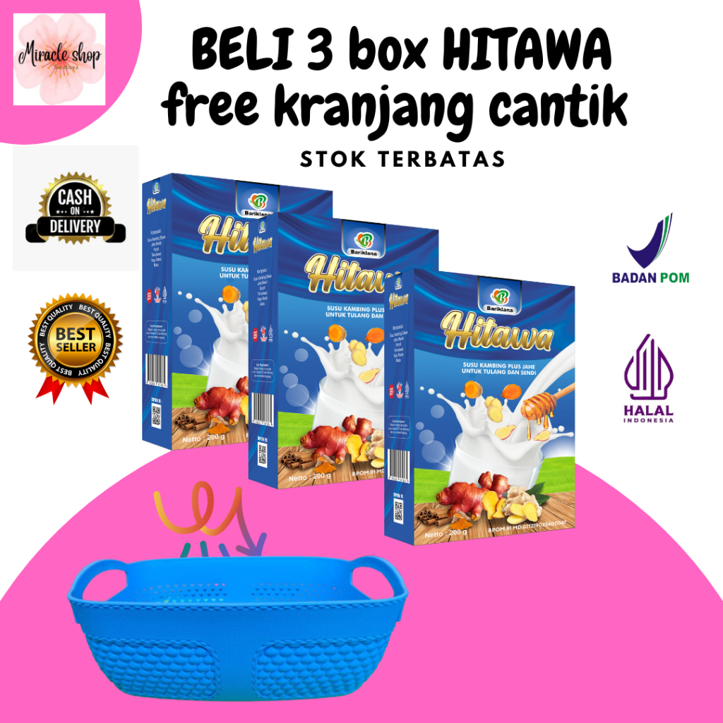

[HITAWA BONUS KRANJANG] HITAWA SUSU KAMBING PLUS JAHE MERAH SUSU KESEHATAN TULANG DAN SENDI