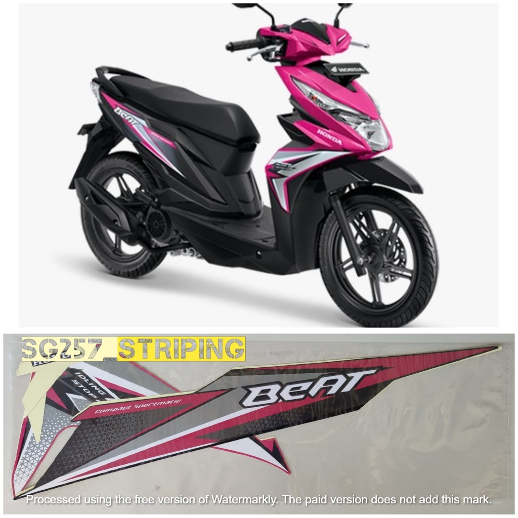 Striping Stiker Honda Beat Fi Esp 2018 Iss Hitam Pink Magenta Standar Berkualitas