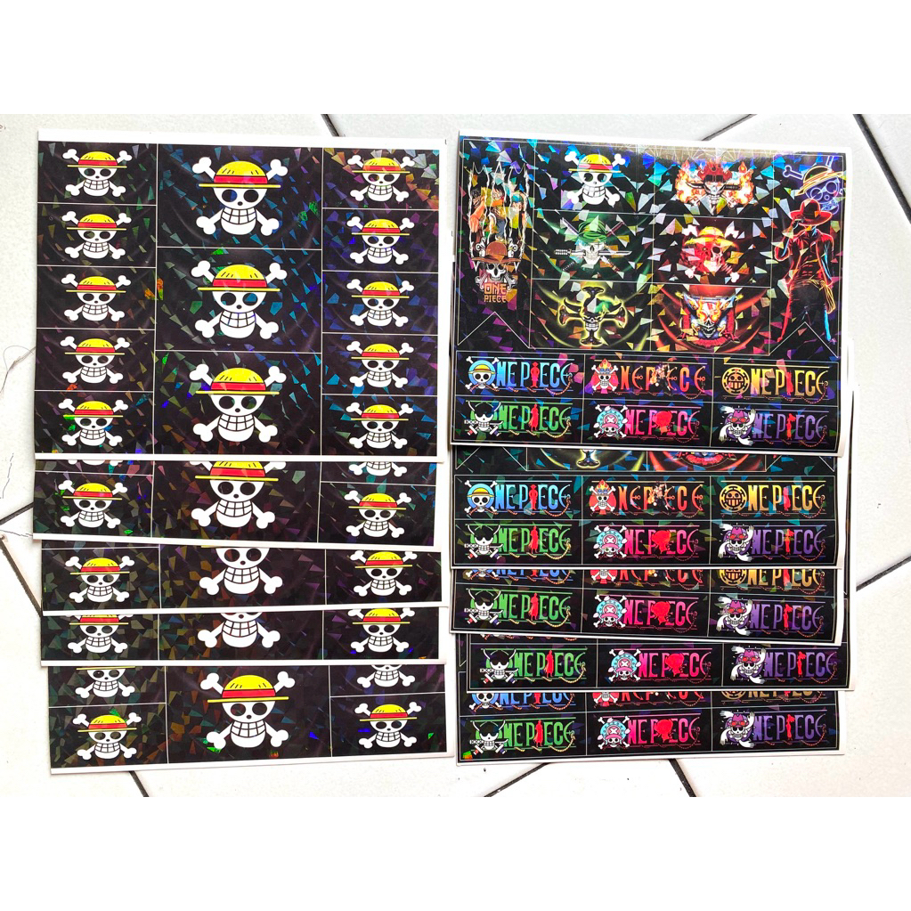 

5Pc/Lembar Mainan Sticker One Piece Hologram