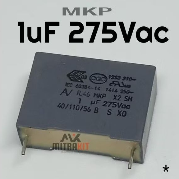 Kapasitor MKP 1UF 275Vac 105 275Vac MKP X2