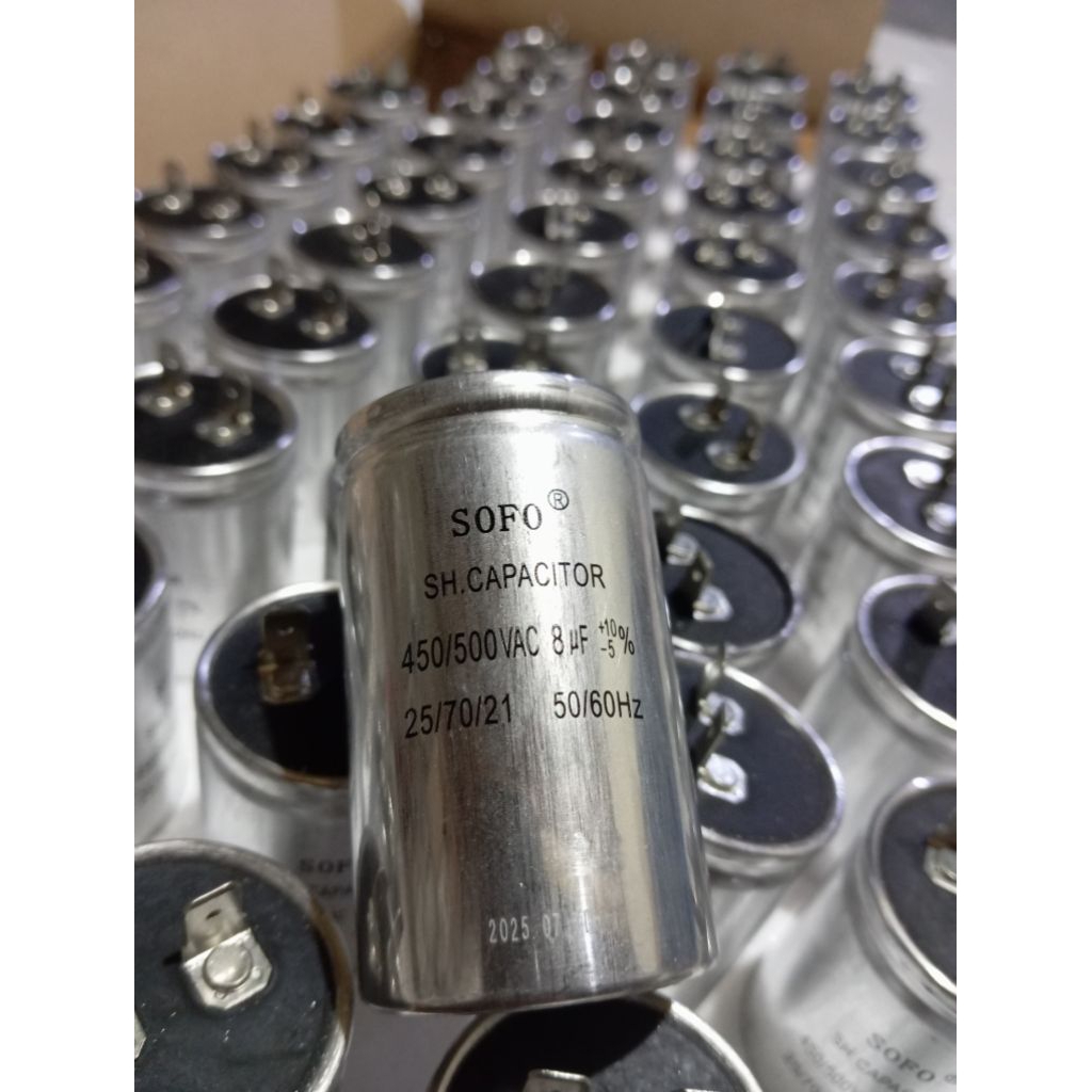 KAPASITOR MESIN CUCI 8UF SOFO SH. CAPACITOR 450/500VAC