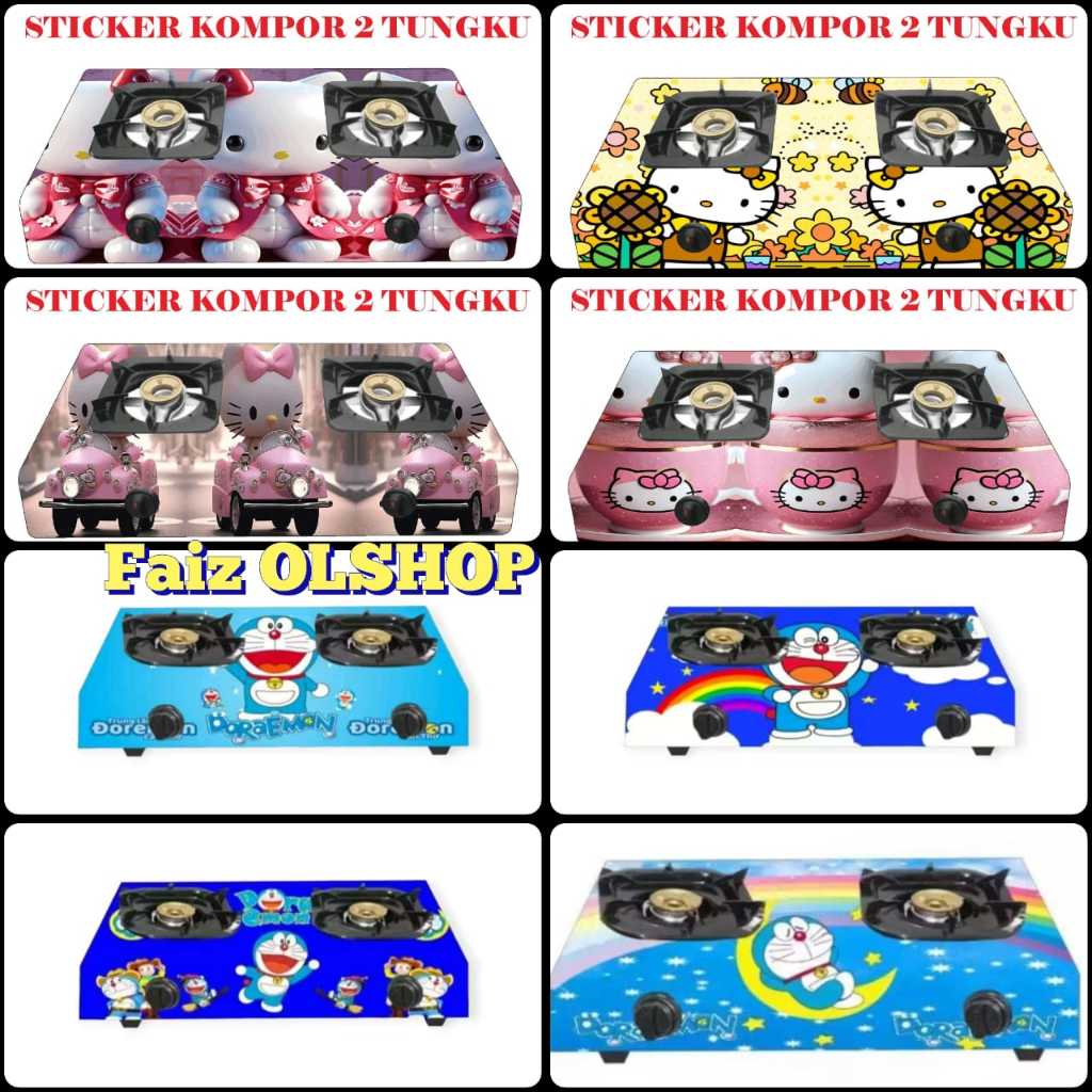 STIKER KOMPOR 2 TUNGKU MOTIF KARAKTER