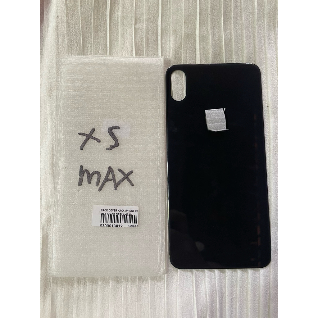 BACKGLASS IPHONE XS MAX GREY/HITAM